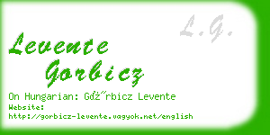 levente gorbicz business card